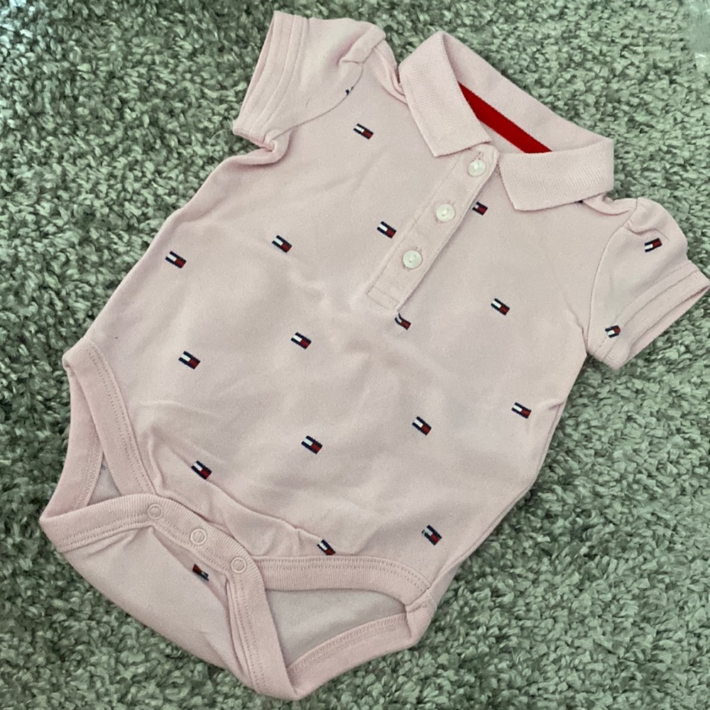 Tommy Hilfiger polo button up bodysuit onesie